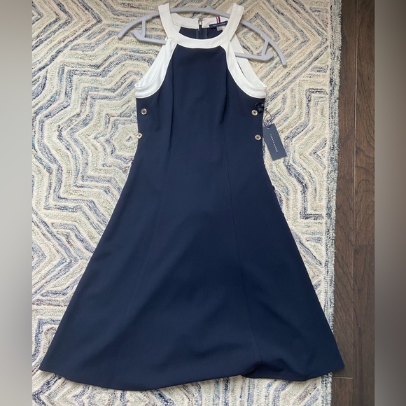 Tommy Hilfiger Dress in Navy and White - Picture 1 of 6